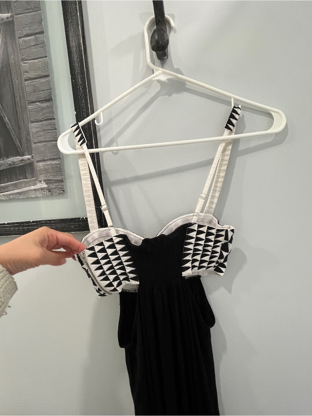 Mara Hoffman Black Strapless Maxi with Colorful Chevron Waist - Picture 3 of 11